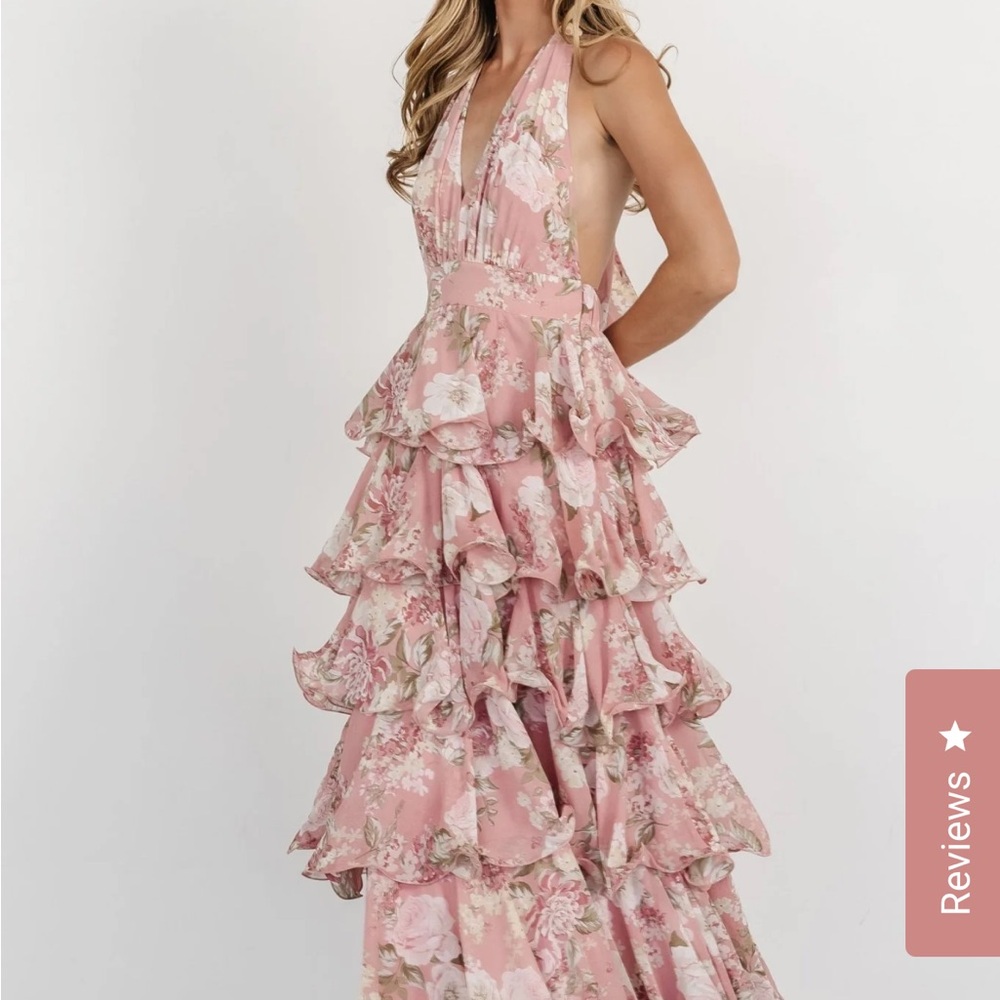 Floral Pink Ruffle Dress